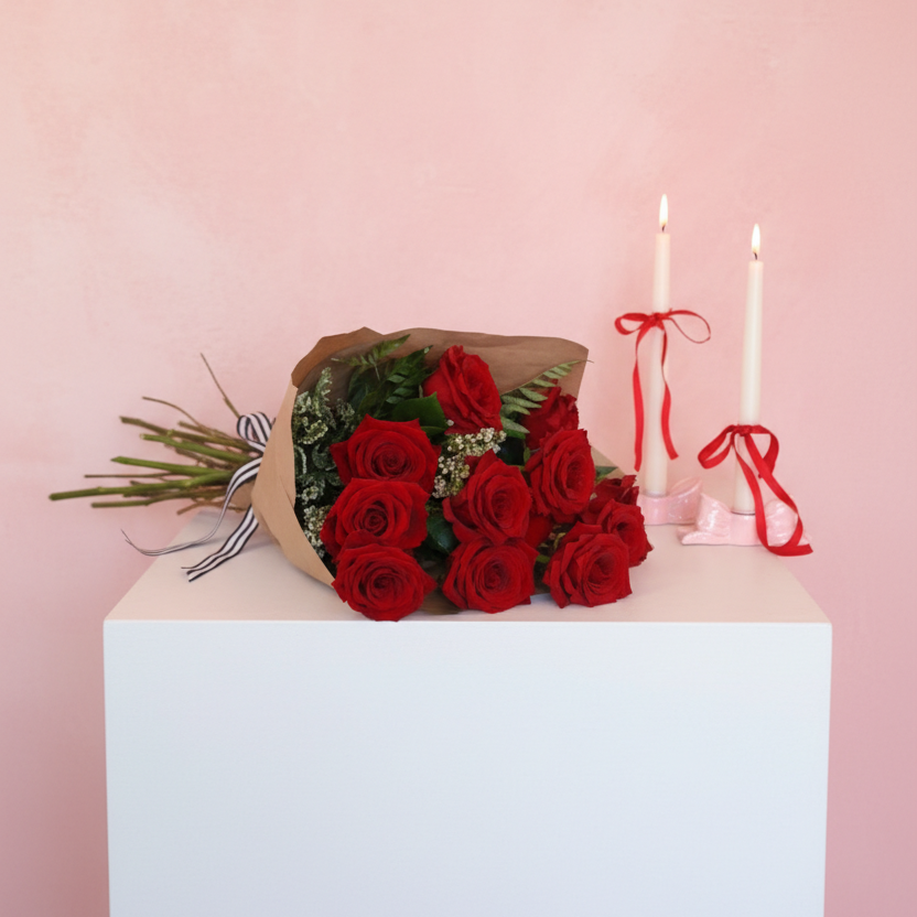Dozen Roses Wrapped
