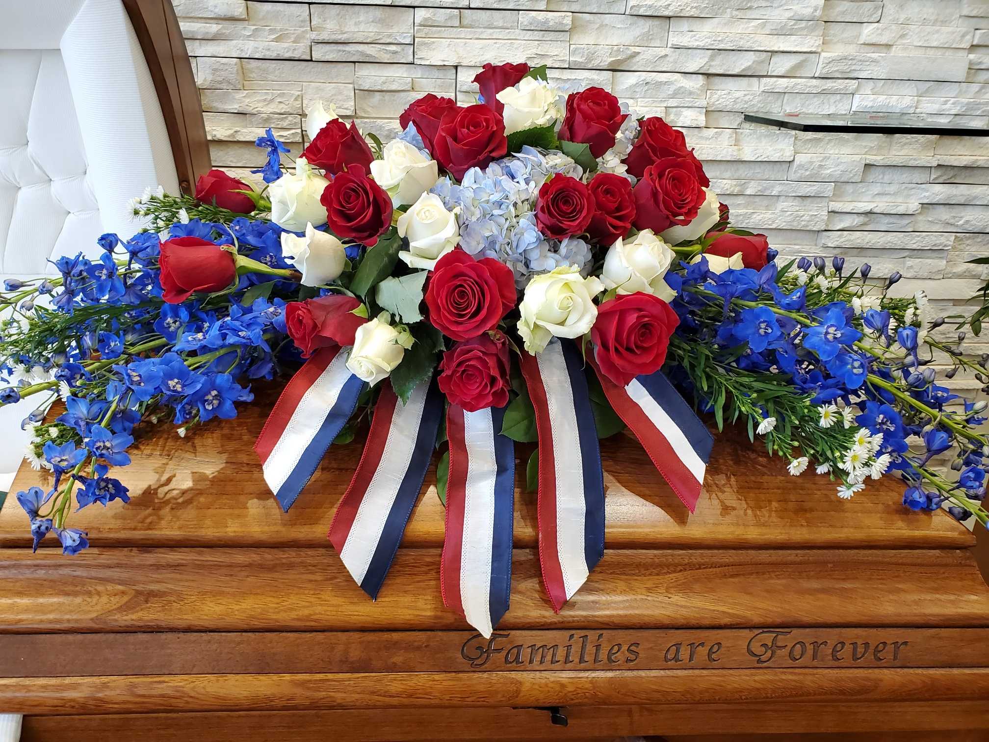 Red, White, and Blue Casket Spray