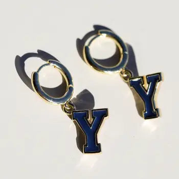 BYU Enamel Huggie Earings