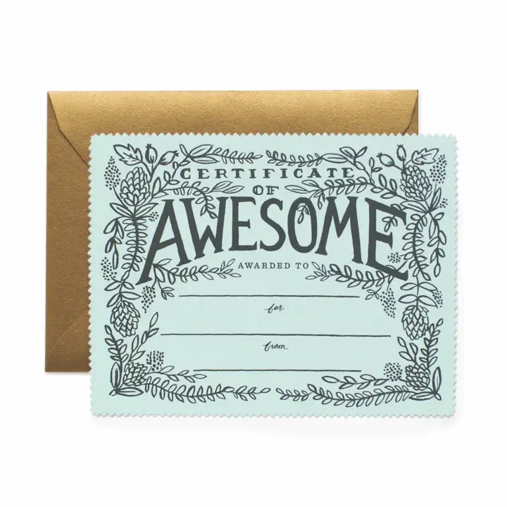 Certificate of Awesome Greeting Card
